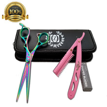 Load image into Gallery viewer, Hair Styling &amp; Barber Shears Rainbow Titanium 6&quot; Hairshaper and thinning Scissor - Liberty Beauty Supply