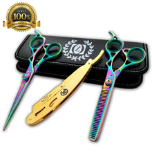 Cargar imagen en el visor de la galería, Salon Hair Cutting Thinning Scissors Barber Shears Hairdressing Accessories Set - Liberty Beauty Supply