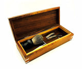 Men's His Grooming Set/Kit DE Safety Razor Pure Badger Shaving Brush, Wooden Box - Liberty Beauty Supply