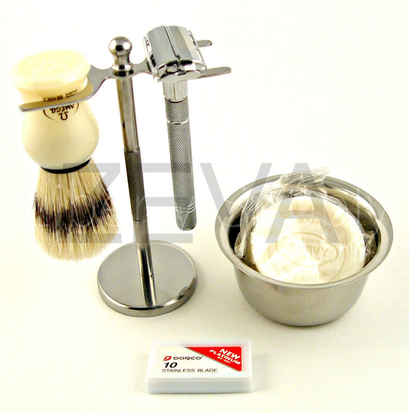 5 Pc Long Handle De Safety Razor Shaving Gift Set For Father's Day/christmas - Liberty Beauty Supply