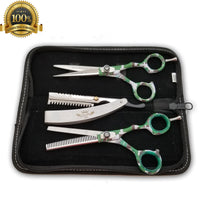 Professional Hair Cutting Japanese Scissors Thinning Barber Shears Set 5.5" USA - Liberty Beauty Supply