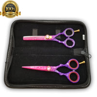 5.5" Salon Hair Cutting Scissors TIJERAS Thinning Barber Shears Razor Kit RAPADA - Liberty Beauty Supply