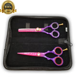 5.5" Salon Hair Cutting Scissors TIJERAS Thinning Barber Shears Razor Kit RAPADA - Liberty Beauty Supply