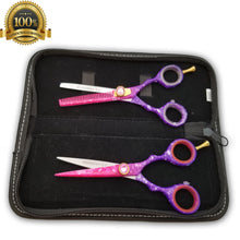 Cargar imagen en el visor de la galería, Barber Shears Hairdressing 2 pcs set Professional Salon Hair Cutting Scissors - Liberty Beauty Supply