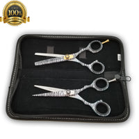 Professional Barber Hairdressing Scissors Thinning Hair Cutting Shears Set 5.5" - Liberty Beauty Supply