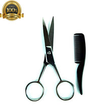 Load image into Gallery viewer, Beard &amp; Mustache Scissors and Comb Set Beard Mustache Nose Ear Scissors Grooming - Liberty Beauty Supply