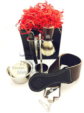 Cargar imagen en el visor de la galería, Zeva Men Shaving Kit Straight Razor Badger Shaving Brush Wet Shave Vintage - Liberty Beauty Supply