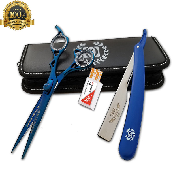 2pc Stainless Steel Hair Cuting+Thinning Scissors Barber Shears Hairdressing Set - Liberty Beauty Supply