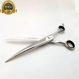 Hair Cutting Pet Dog Grooming Scissors Cutting Curved Thinning Shears 2PC Set - Liberty Beauty Supply