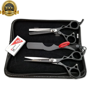 Professional Barber Shears Hair Cutting & Thinning Scissors Hairdressing Set 6" - Liberty Beauty Supply