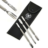 Spoon Cuticle Pusher Cleaner Trimmer Manicure Pedicure Nail Care Tools 4 Pc Set - Liberty Beauty Supply