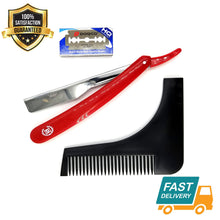 Load image into Gallery viewer, close shave steel barber straight cut throat razor shavette + beard shaper - Liberty Beauty Supply