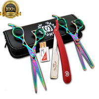 Professional Salon Hair cutting Scissor Straight Razor Barber Shears Set TIJERAS - Liberty Beauty Supply