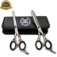 Professional Barber Hairdressing Scissors Set WOOD Edition & Razor Kit TIJERAS - Liberty Beauty Supply