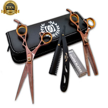 Load image into Gallery viewer, 6&quot; Professional Hair Cutting Japanese Scissors Thinning Barber Shears Set Kit - Liberty Beauty Supply