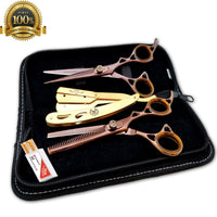 Professional Hairdressing Barber Salon Shears & Students Scissors 6" with Razor - Liberty Beauty Supply