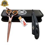 New Student Cutting and Thinning shears Set 6" Japanese Steel with Razor Tijeras - Liberty Beauty Supply