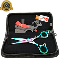 6" Professional Hair Cutting Japanese Scissors Thinner Barber Razor Shears Kit - Liberty Beauty Supply