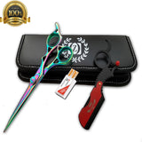 6" Professional Hair Cutting Japanese Scissors Thinner Barber Razor Shears Kit - Liberty Beauty Supply