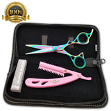 Hair Styling & Barber Shears Rainbow Titanium 6" Hairshaper and thinning Scissor - Liberty Beauty Supply