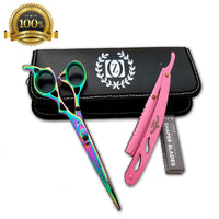 Hair Styling & Barber Shears Rainbow Titanium 6" Hairshaper and thinning Scissor - Liberty Beauty Supply