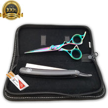 Load image into Gallery viewer, Salon Stylist Barber Hairdressing Cutting Scissors Men&#39;s Shaving Razor Comb Set - Liberty Beauty Supply