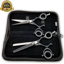 Load image into Gallery viewer, Professional Matte Black TIJERAS Hairdressing Scissors Shears Salon Barber 6&quot; - Liberty Beauty Supply