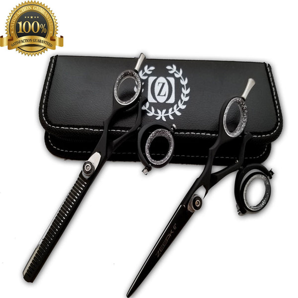 Professional Matte Black TIJERAS Hairdressing Scissors Shears Salon Barber 6" - Liberty Beauty Supply