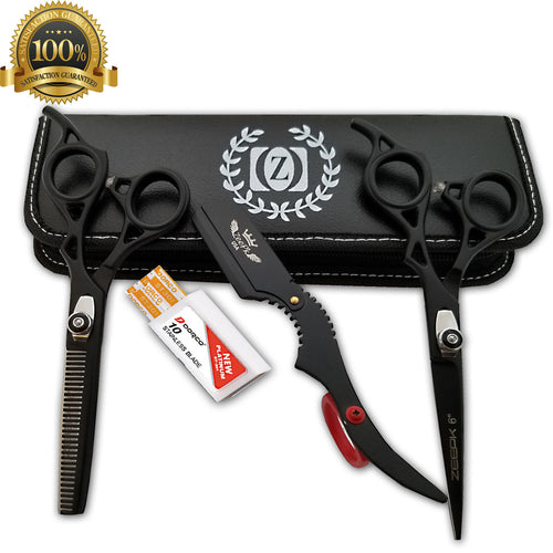 Professional Barber Shears Hair Cutting & Thinning Scissors Hairdressing Set 6