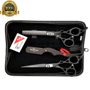 Professional Barber Shears Hair Cutting & Thinning Scissors Hairdressing Set 6" - Liberty Beauty Supply