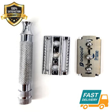 Load image into Gallery viewer, Safety Razor Double Edge Stainless Steel Razors + 10 Free Blades Barber Use - Liberty Beauty Supply