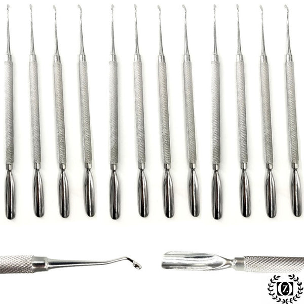 Set of 12 New Nail Pusher Cuticle Remover Manicure Pedicure Stainless Steel Tool Salon - Liberty Beauty Supply