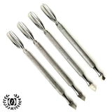 SET 4 Pedicure Manicure Set. Nail Cuticle Spoon Pusher Remover Cut Tool Salon Oil Cleaner - Liberty Beauty Supply
