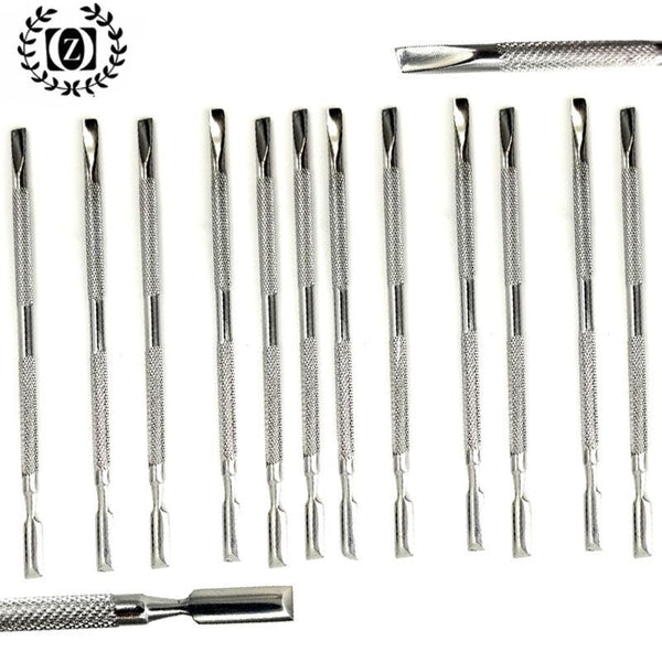 12Pcs Beauty Nail Care Cuticle Pusher Spoon Trimmer File Manicure Pedicure Tools Salon Oil Cleaner - Liberty Beauty Supply