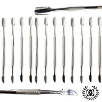 Pedicure Manicure Set. Nail Cuticle Spoon Pusher Remover Cut Tool SET of 12 Salon Oil Cleaner - Liberty Beauty Supply