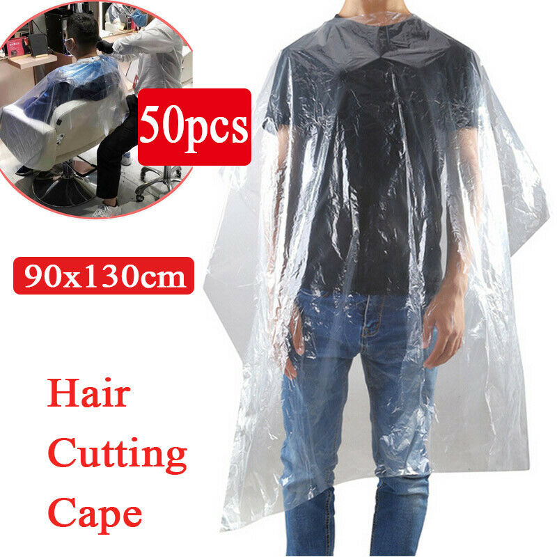 50 PCS Disposable Hair Cutting Capes Hairdressing Barber Apron Dyeing Gown Cloak